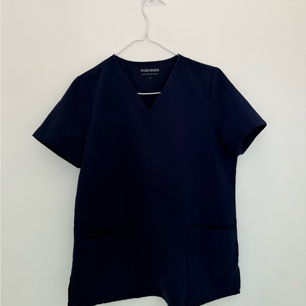 Mandala Navy Blue Scrub Set (Top & Bottoms)